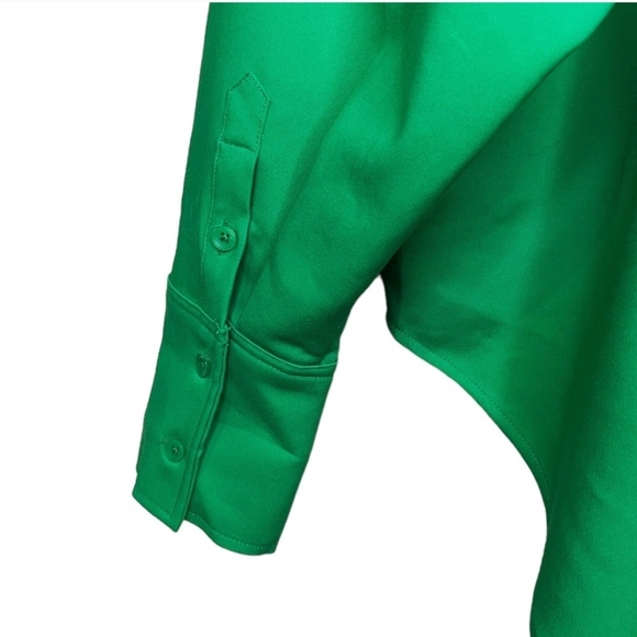 GooD AMERICAN Emerald Green Button Shirt Jacket Shacket Refinery29 XL - Picture 3 of 6